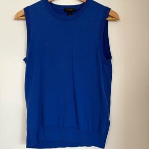 J. Crew Blue Vest with Classic Crew Neck